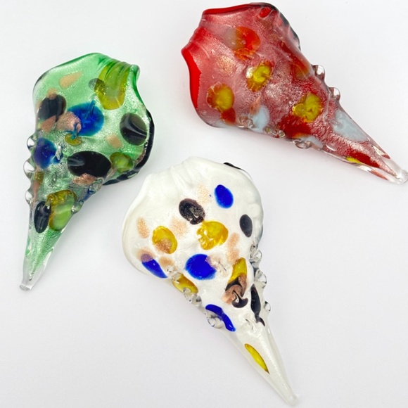 As Low As $2 Large Green Goldflake Handmade Lampwork Glass Conch Pendant - Picture 4 of 4